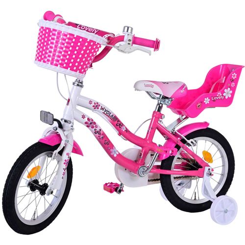 Dječji bicikl s dvije ručne kočnice Volare Lovely 14" roza-bijeli slika 9