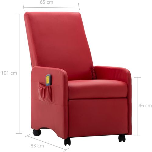 Masažna fotelja od umjetne kože crvena slika 18