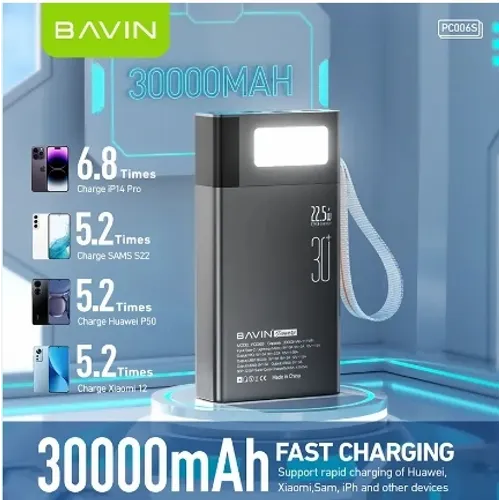 Bavin Power bank 30000mAh 22.5W QC3.0 bela slika 7