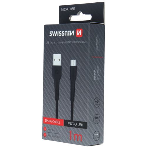 SWISSTEN kabel USB/microUSB, 2A,  1m, crni slika 2