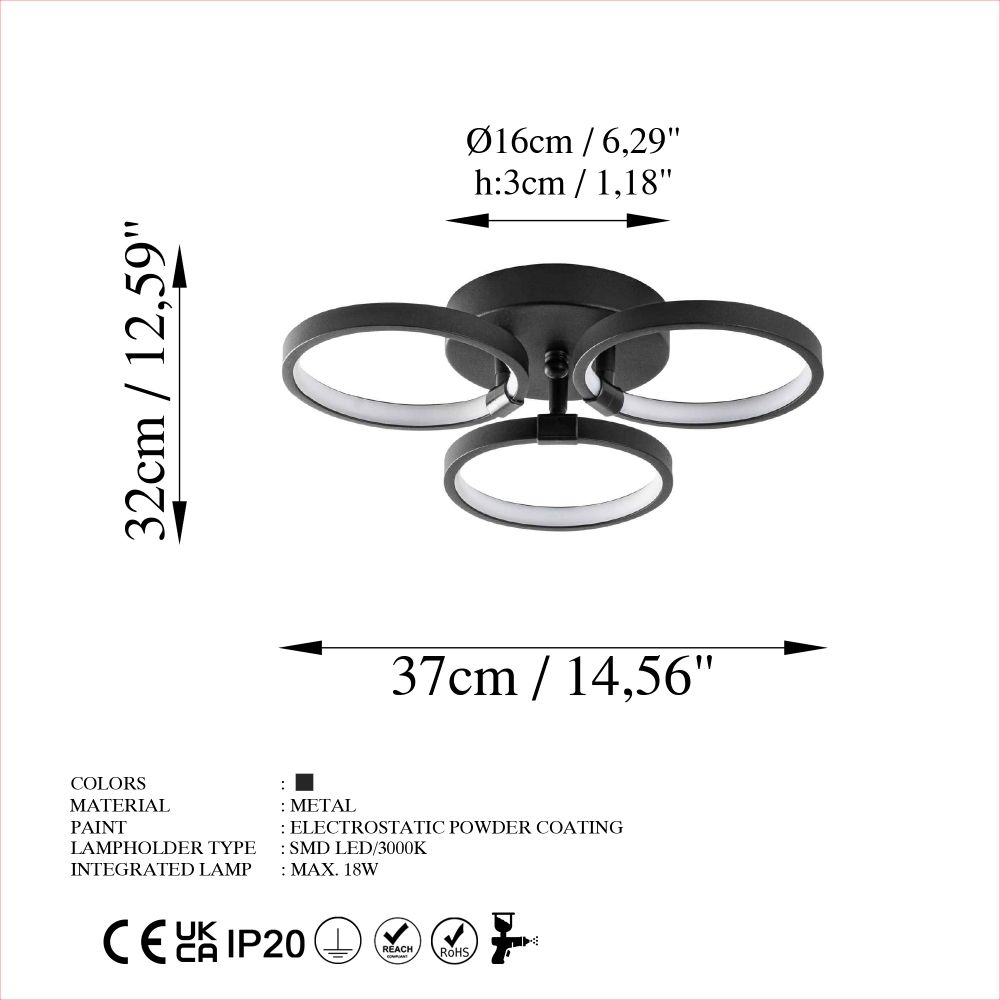 Luster Halka-13310 u Crnoj Boji slika 8