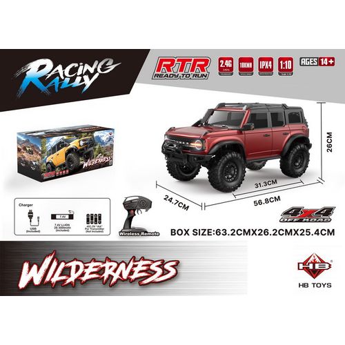 Auto na daljinsko upravljanje WILDERNESS R/C 1:10  - crveni slika 1