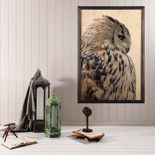 Wallity Drvena uokvirena slika, Owl XL slika 1