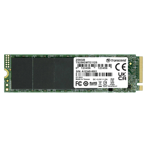 Transcend TS256GMTE112S M.2 NVMe 256GB, 2280, PCIe Gen3x4, M-Key, 3D TLC, DRAM-less, Single-sided slika 1