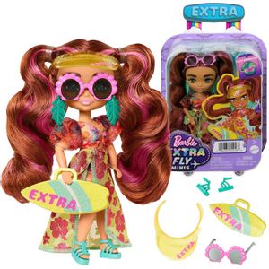 Lutka Barbie Extra Fly Minis u izdanju za plažu - smeđa kosa