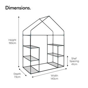 VonHaus staklenik 193 x 73 x 143 cm