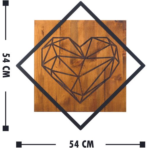 Heart 2 Walnut
Black Decorative Wooden Wall Accessory slika 3