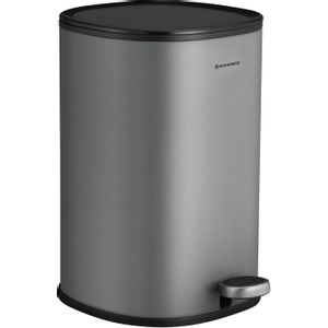 SONGMICS 5-liter pedal bin made of steel, gray