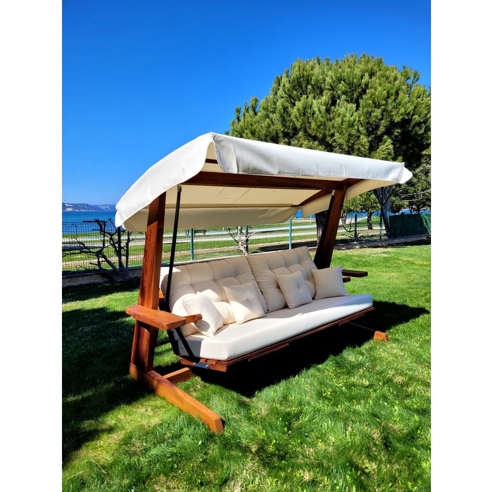 Luna Deluxe 2600 - Bež Prirodni Trostruki Ljuljački Stolac slika 8