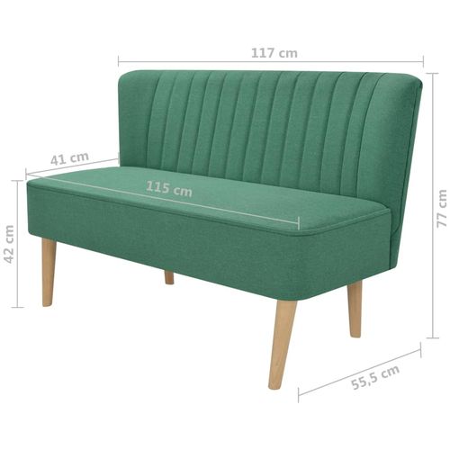 Sofa 117x55,5x77 cm Tkanina Zelena slika 8