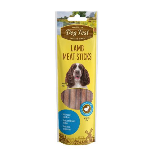 Dog Fest Lamb Meat Sticks, poslastica za pse, mesni štapići s janjetinom, 45 g slika 1