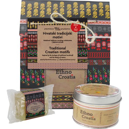 Poklon paket Ethno Croatia Mandarina, mirisna svijeća i prirodni sapun slika 2