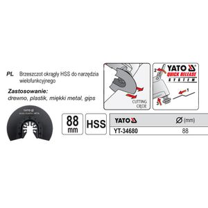 Yato okrugli HSS list za multifunkcionalni alat 34680