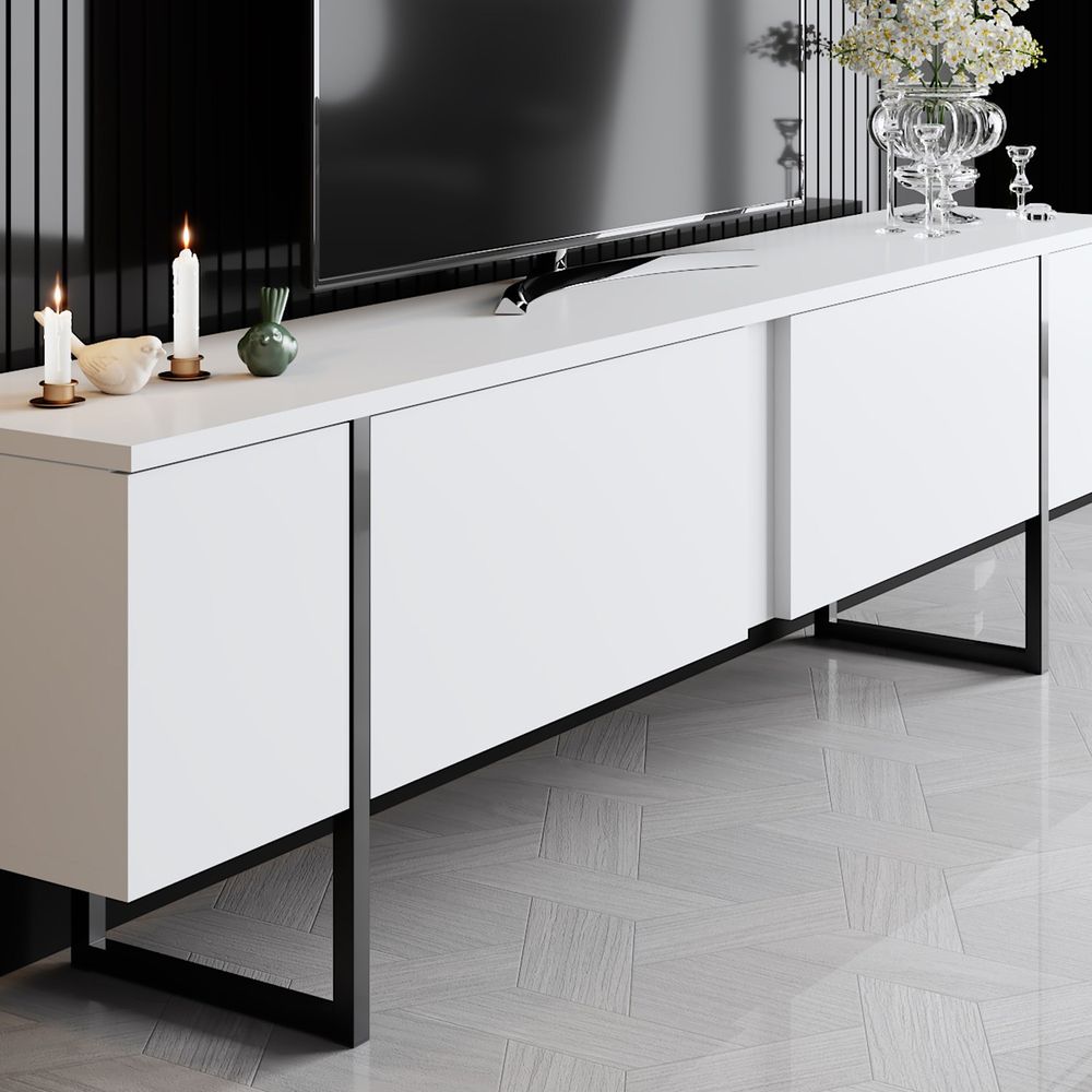 TV stalak Luxe - crno-bijeli slika 3