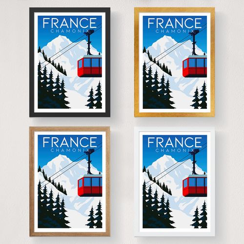 Chamonix France - 1993 Multicolor Poster A3 slika 2