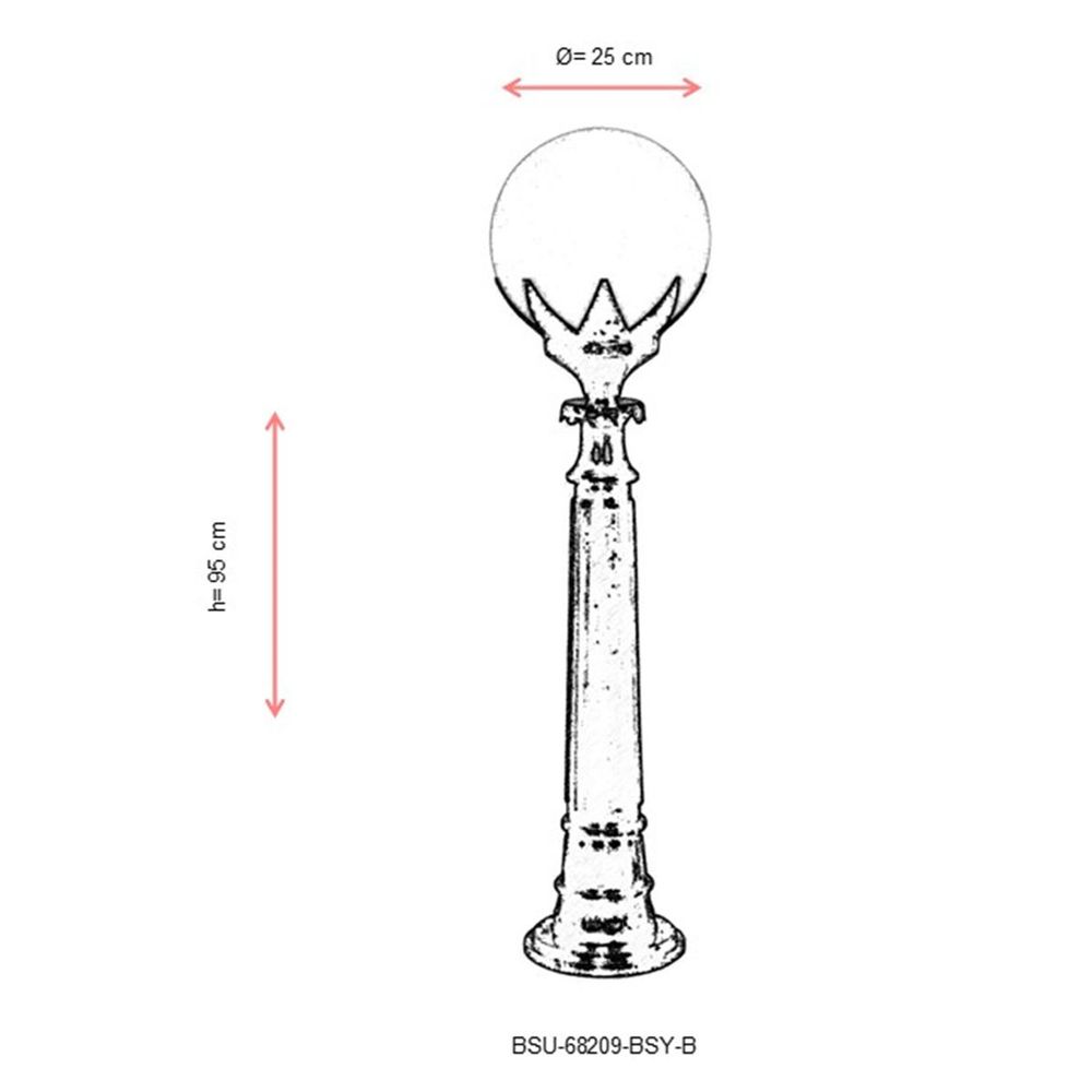 BSU-68209-BSY-B Crna i Bijela Vanjska Podna Lampa slika 3