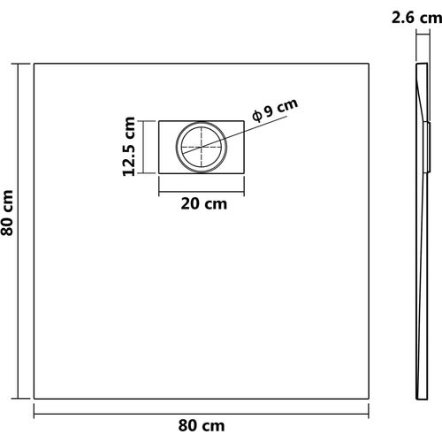 Kada za tuš SMC bijela 80 x 80 cm slika 20