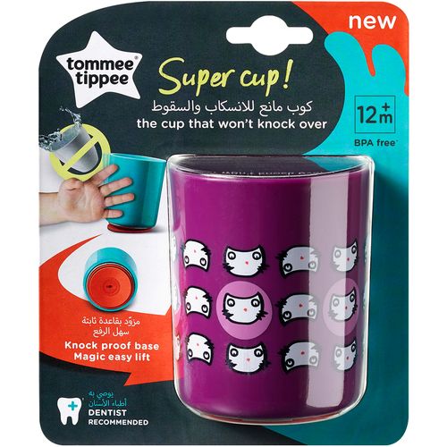 Tommee Tippee Super"no knock" čaša 190 ml čaša ljubičasta koja se ne može prevrnuti slika 1