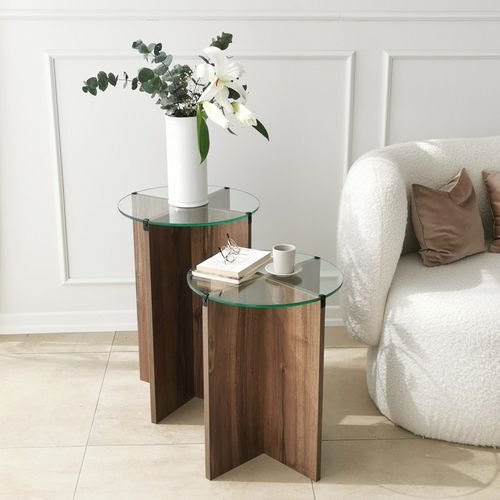 Lily - Walnut Walnut Nesting Table (2 Pieces) slika 2