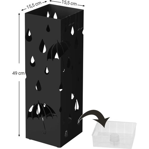 SONGMICS Metalni stalak za kišobrane s kukama i posudom za kapanje LUC49B slika 3