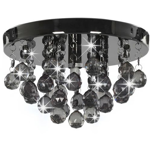 Stropna svjetiljka sa zamagljenim perlama crna okrugla G9 slika 14