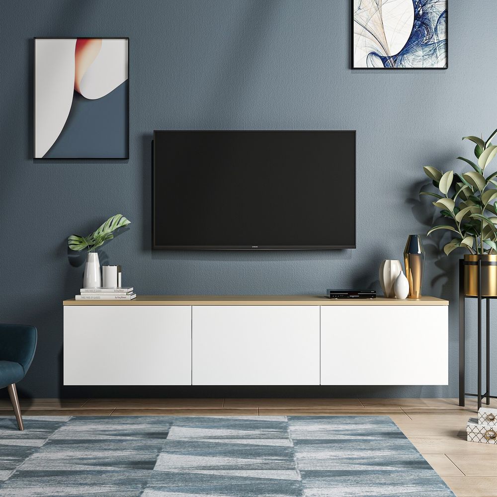 Neon - Bijeli TV Stalak od Bijelog Hrasta slika 3