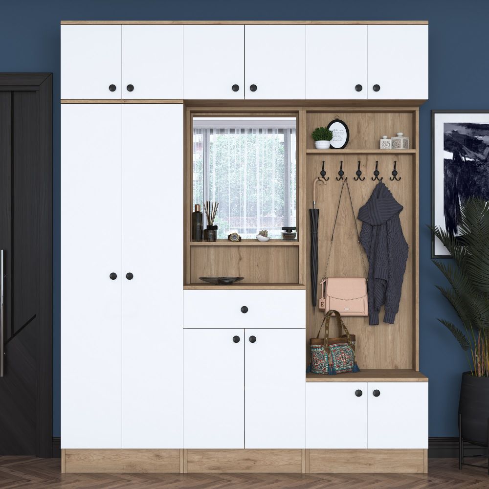 Hall stand EA108 - 2428, bijela i orah boja slika 1