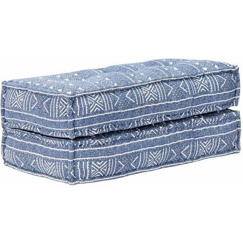 283796 Pouffe 100x100x20 cm Indigo Fabric slika 27