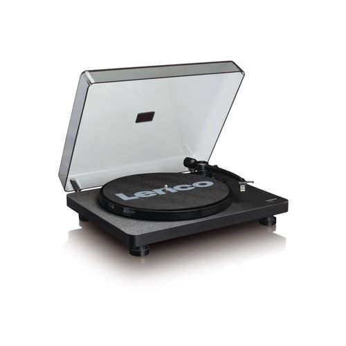 Gramofon LENCO L-30BK, RCA izlaz, USB-B PC kodiranje, 33 i 45 RPM, Audio-Technica AT3600 cartridge, crni slika 1