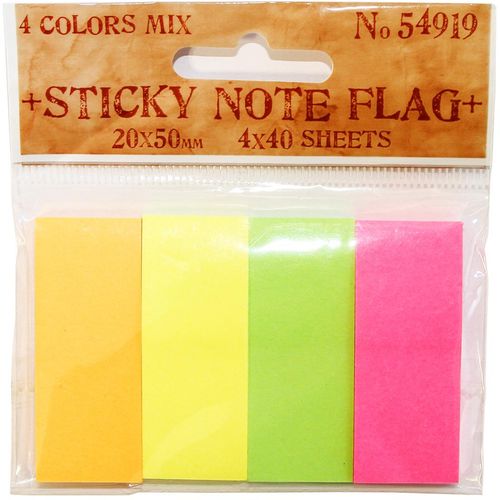 BLOK ZASTAVICE 20x50mm, 4x40L NEON MIX slika 1