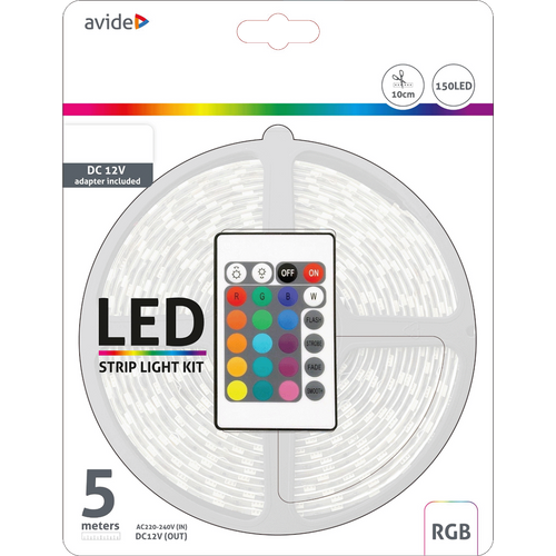 Avide LED traka sa daljinskim upravljačem, RGB, 7.2W, 12V, 5 met. - ABLSBL12V5050-30RGB65 slika 1