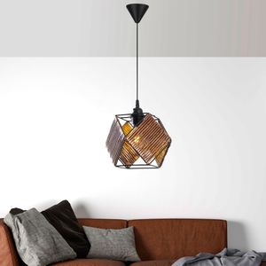 Luster sa Drvenim Tijelom i Kapom u Stilu Bambusa