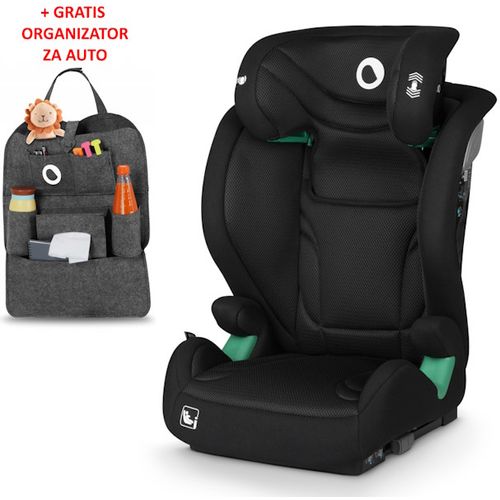 Lionelo i-Size autosjedalica Igo, ISOFIX, 100-150cm, crna + ORGANIZATOR slika 1