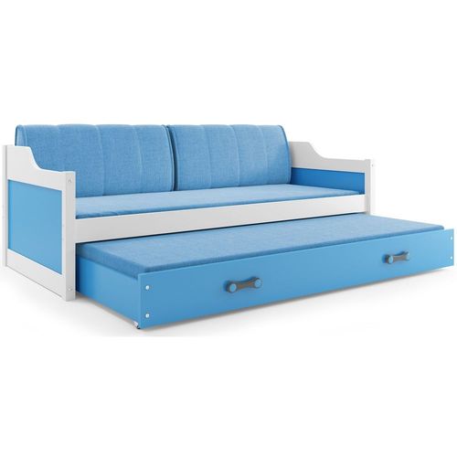 Drveni dečiji krevet Dawid sa dodatnim krevetom - 200x90 cm - plavi slika 2