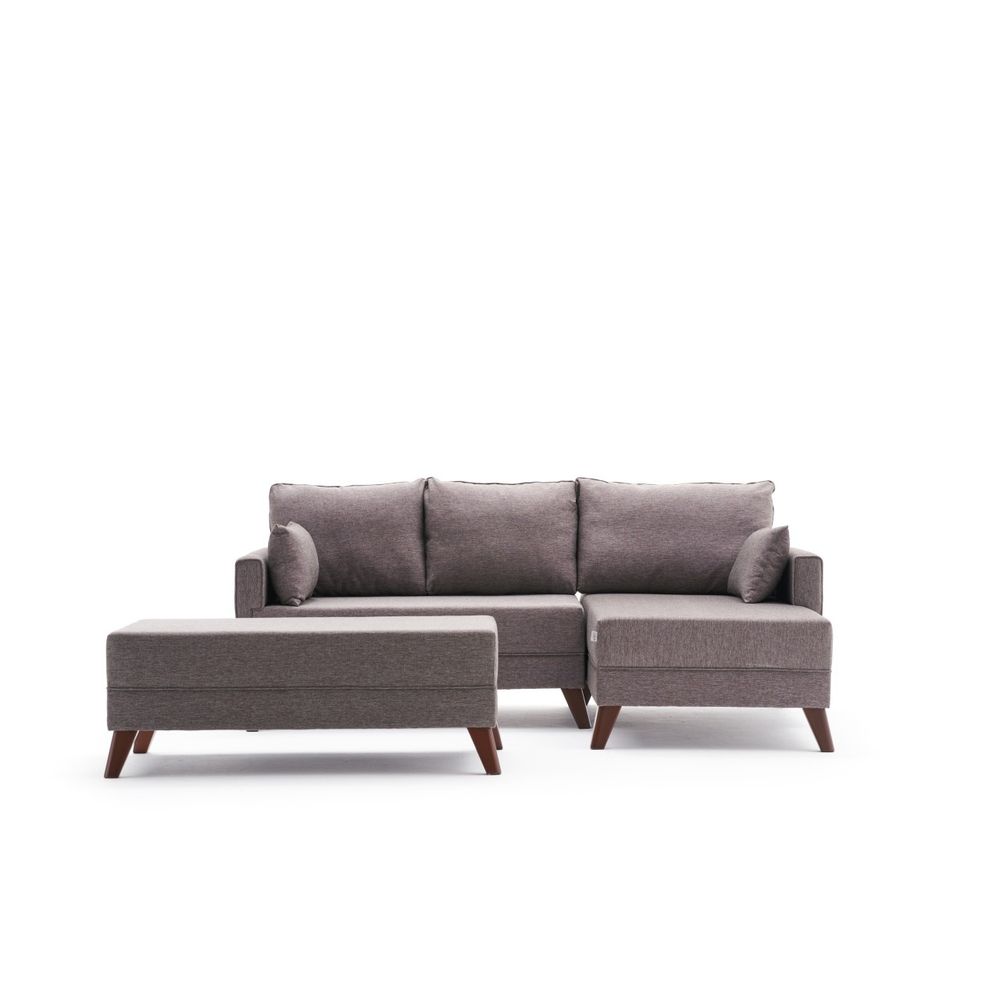 Bella Mini Ugaona Sofa Desna - Smeđa Ugaona Sofa na Razvlačenje slika 6