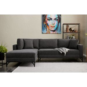 Atelier Del Sofa Kutna garnitura, Antracit Crno, Berlin Left - Anthracite, Black