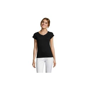 MOON ženska majica sa kratkim rukavima - Crna, S 