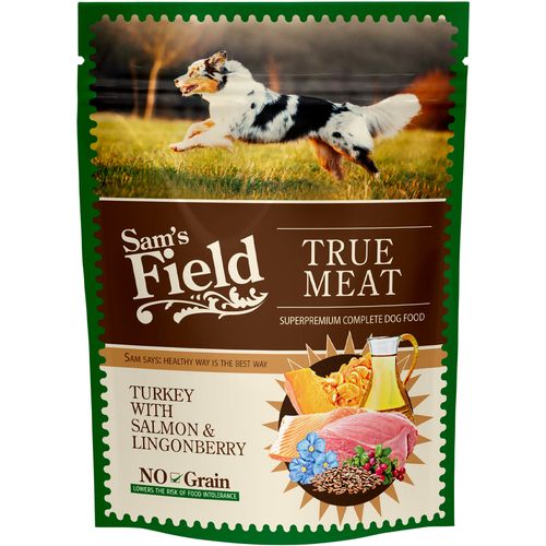 Sam's Field Dog Vrećica Adult ćuretina, losos i brusnica, potpuna vlažna hrana za odrasle pse 260g slika 1