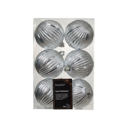 Novogodišnji set kugli za jelku 6pcs 8cm 021043 - Silver - KMG slika 2