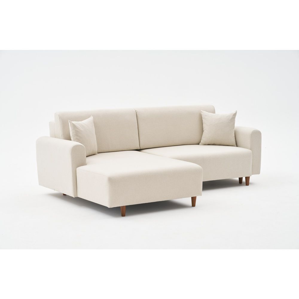 Mane Left - Krem Krem Kutna Sofa na Razvlačenje slika 7