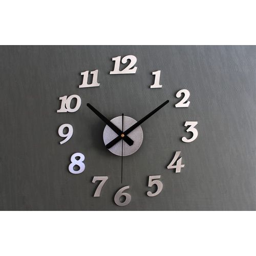 Veliki zidni sat minimalistički 70 - 130cm srebrni slika 1