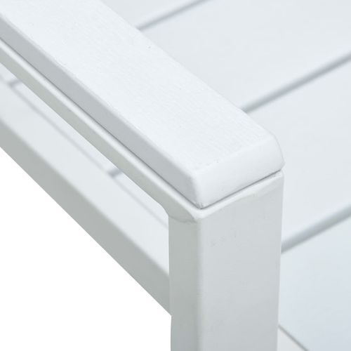 Vrtne stolice 4 kom bijele HDPE s izgledom drva slika 7
