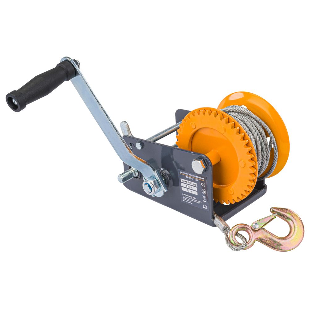 Powermat ručno vitlo s čeličnim užetom 1133 kg 10 m PM-WRC-1133T slika 1