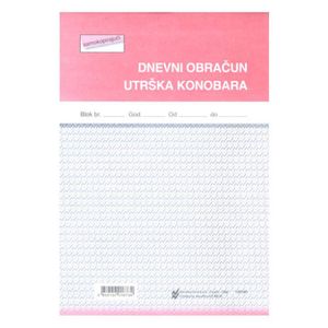 XII-37 DNEVNI OBRAČUN UTRŠKA KONOBARA; Blok 3 x 50 listova, 14,8 x 21 cm