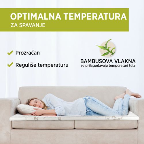 Naddušek/prostirka Vitapur Bamboo Relax white 120x200 cm slika 4