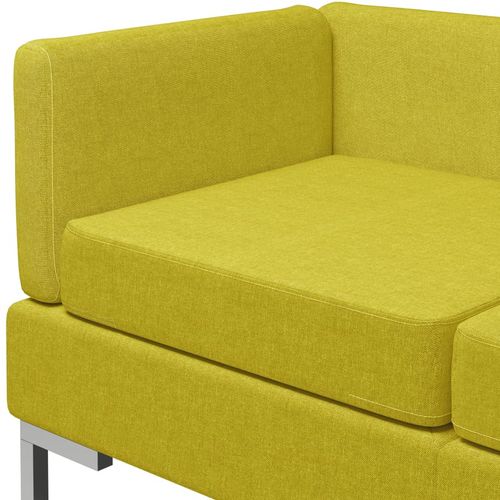 3-dijelni set sofa od tkanine žuti slika 13