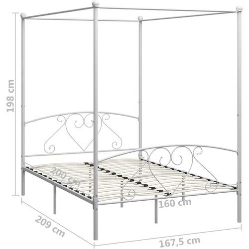 Okvir za krevet s nadstrešnicom bijeli metalni 160 x 200 cm slika 16