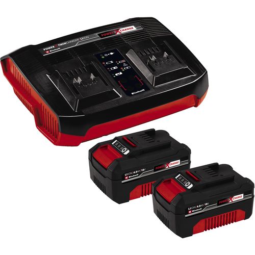 EINHELL Accessory 4.0 Ah & Twincharger Kit (2x4.0 Ah baterije + Twincharger) Power X-Change 2x 18V slika 1