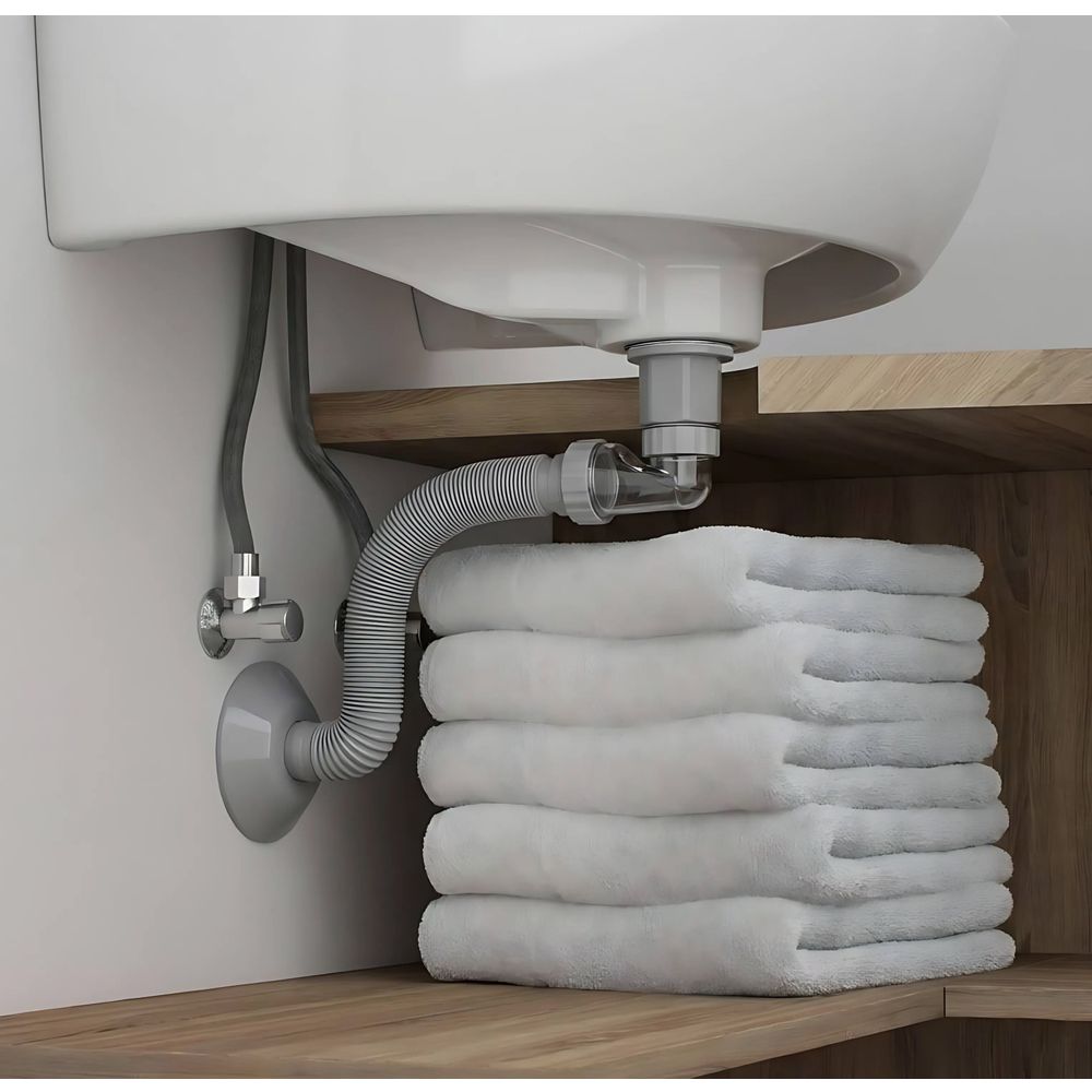 Sifon za umivaonik s click-clack ventilom REA Flow White slika 3