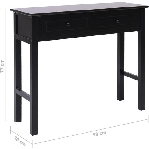 Konzolni stol crni 90 x 30 x 77 cm drveni slika 13